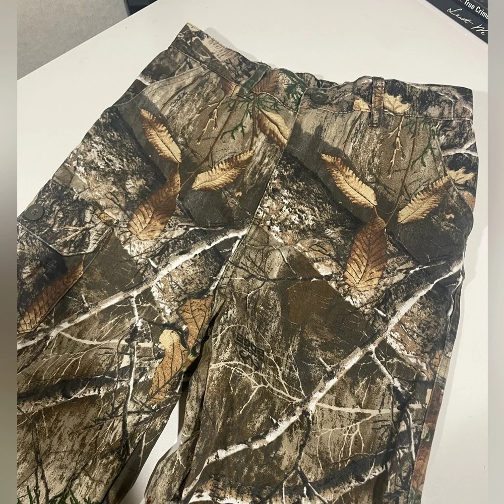 LINCOLN Youth Large Cargo Pants Camo Realtree Edge Hunting Boys Size L.